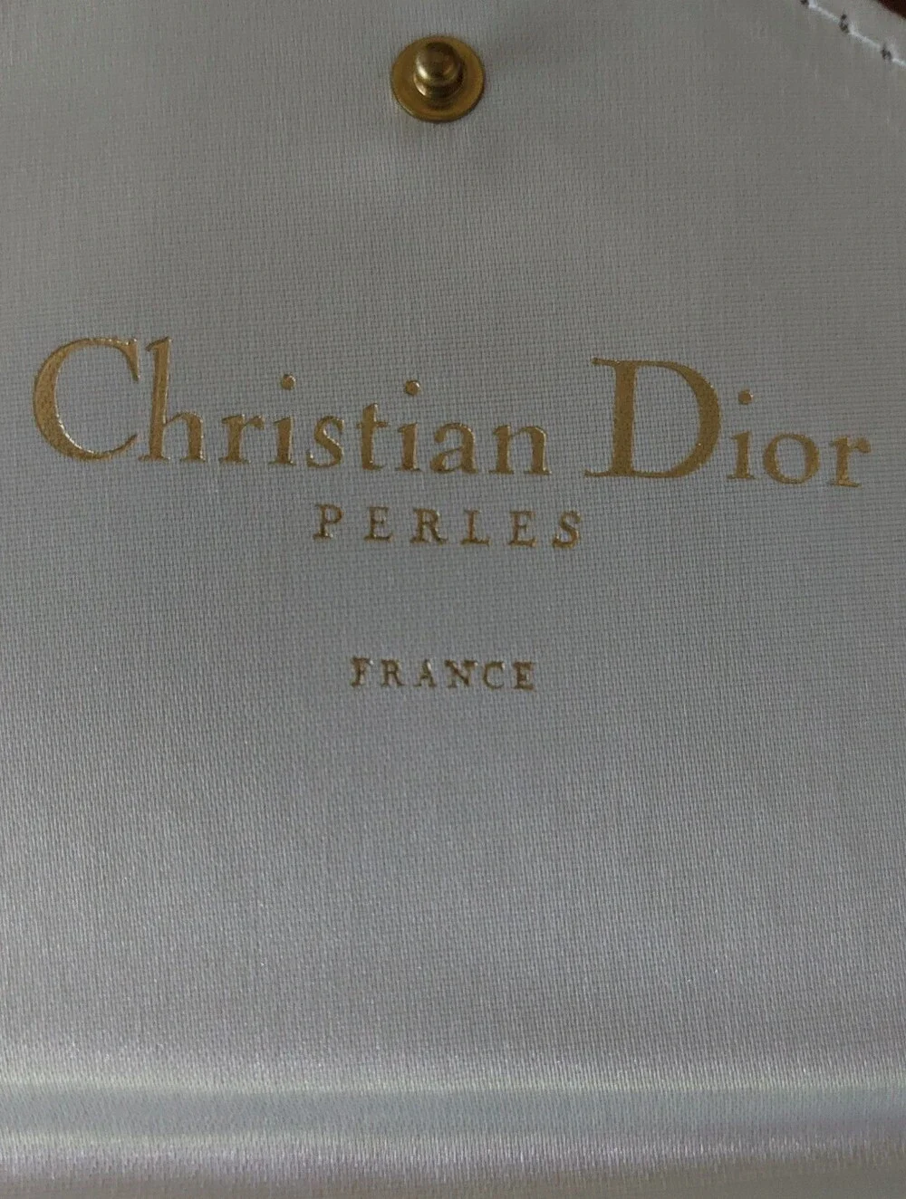 Rare Vintage Christian Dior "Perles" Velvet Jewelry Pouch Set (2 Sizes) - Picture 4 of 16
